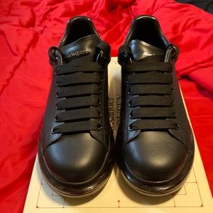 Alexander McQueen black and silver studded oversized sneakers